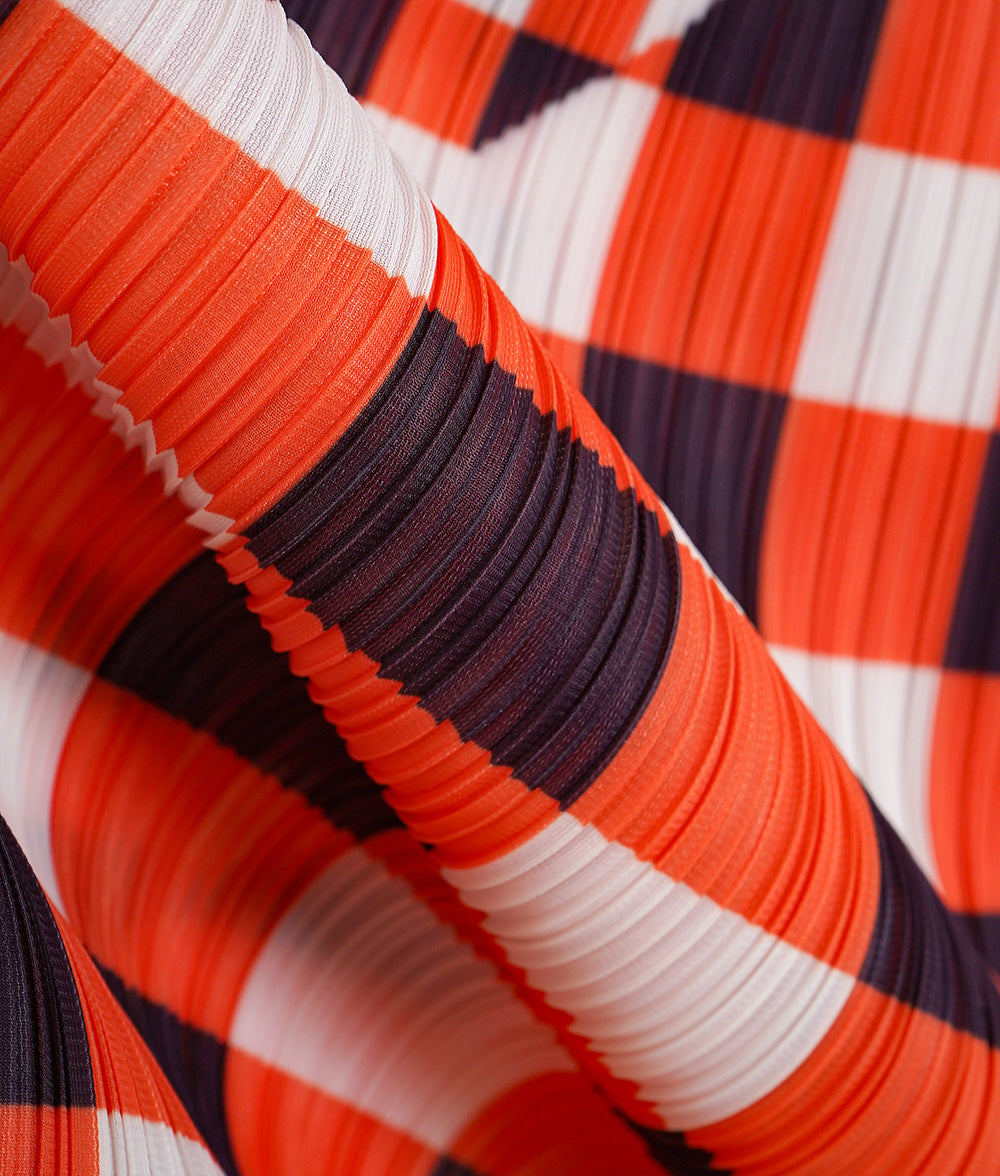 Retro check pleated dress