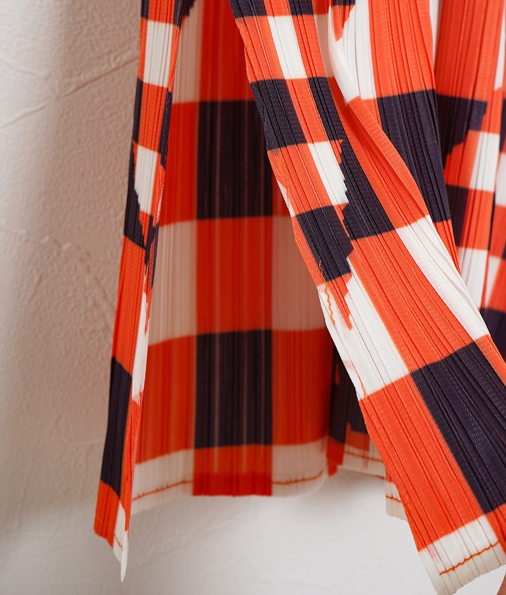 Retro check pleated dress