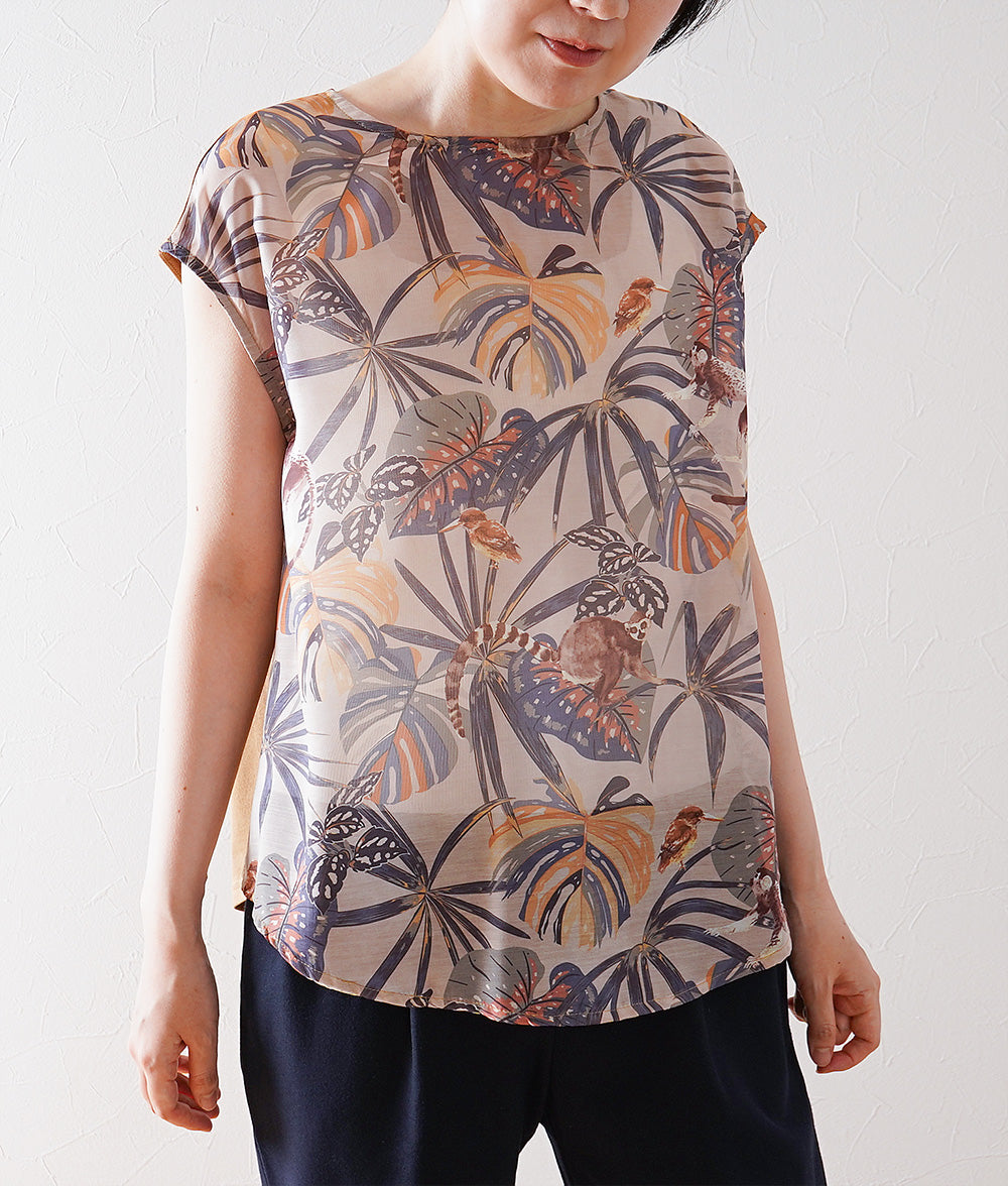 Botanical & Monkey 2way Blouse