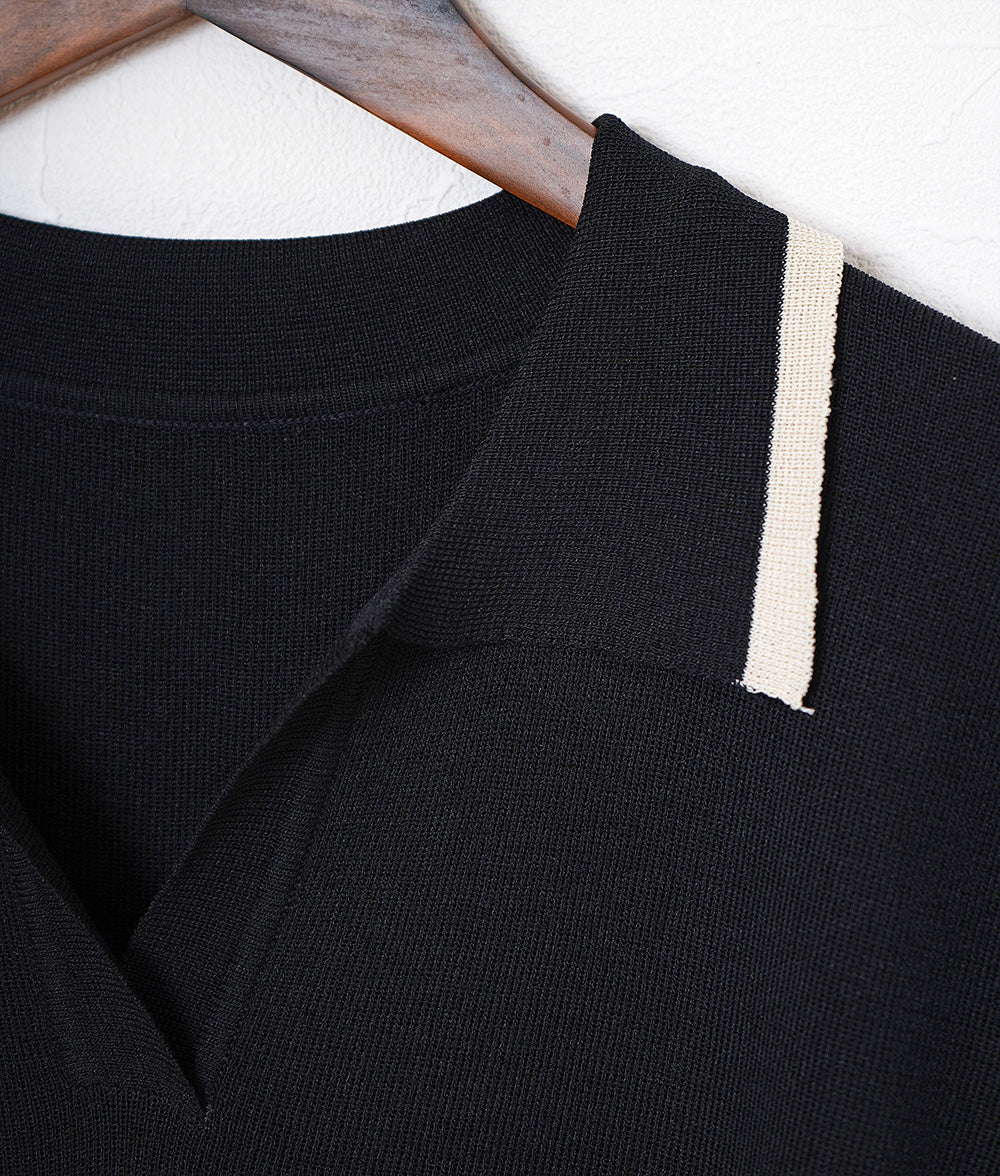 Random border polo knit dress