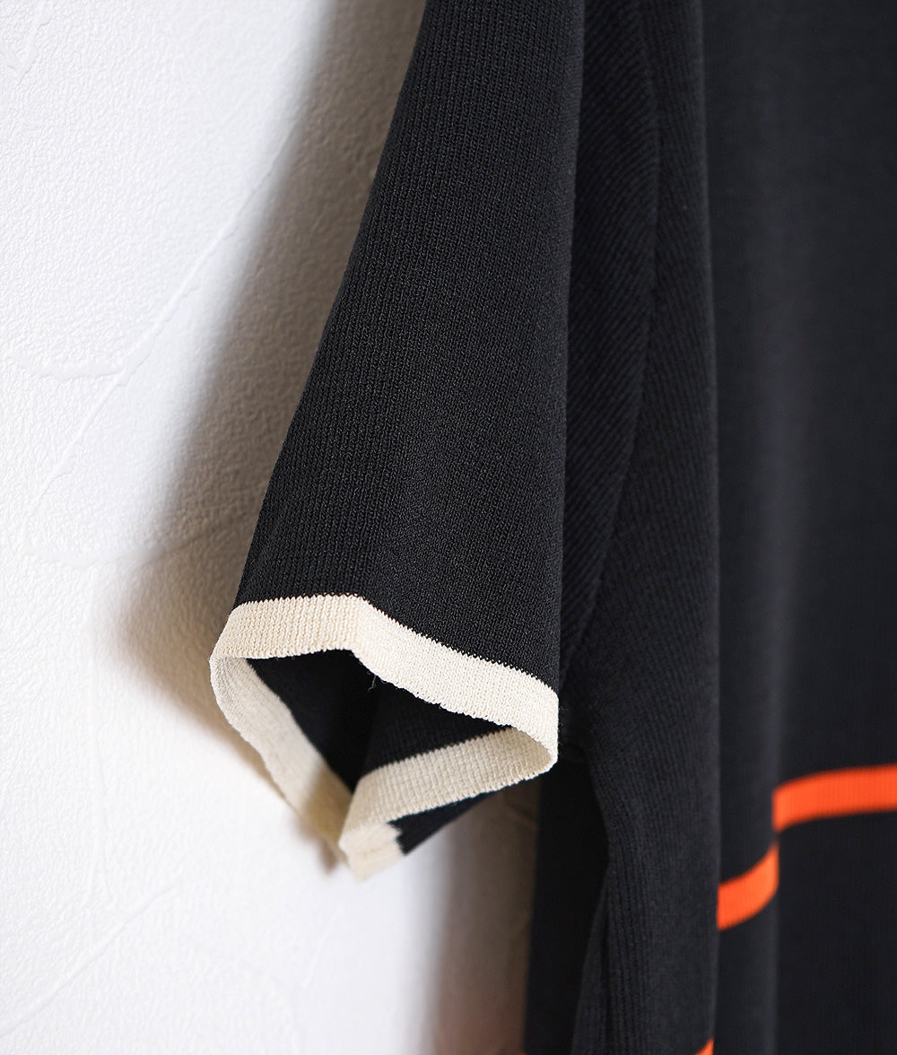 Random border polo knit dress
