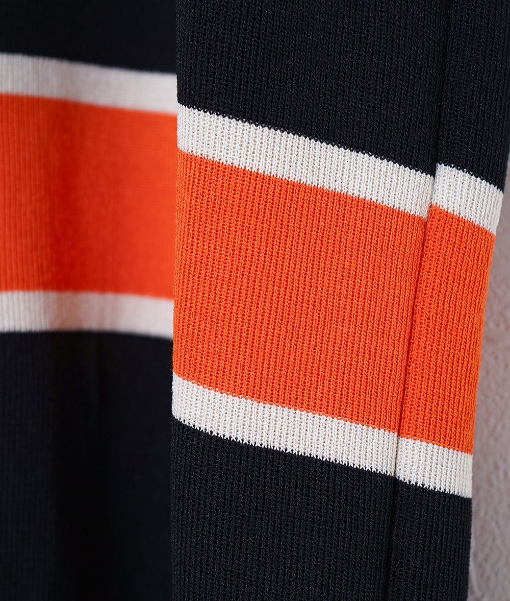 Random border polo knit dress