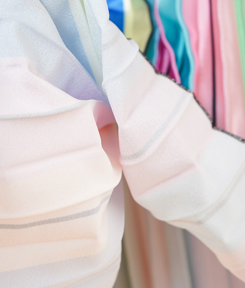 Satin rainbow pleated skirt