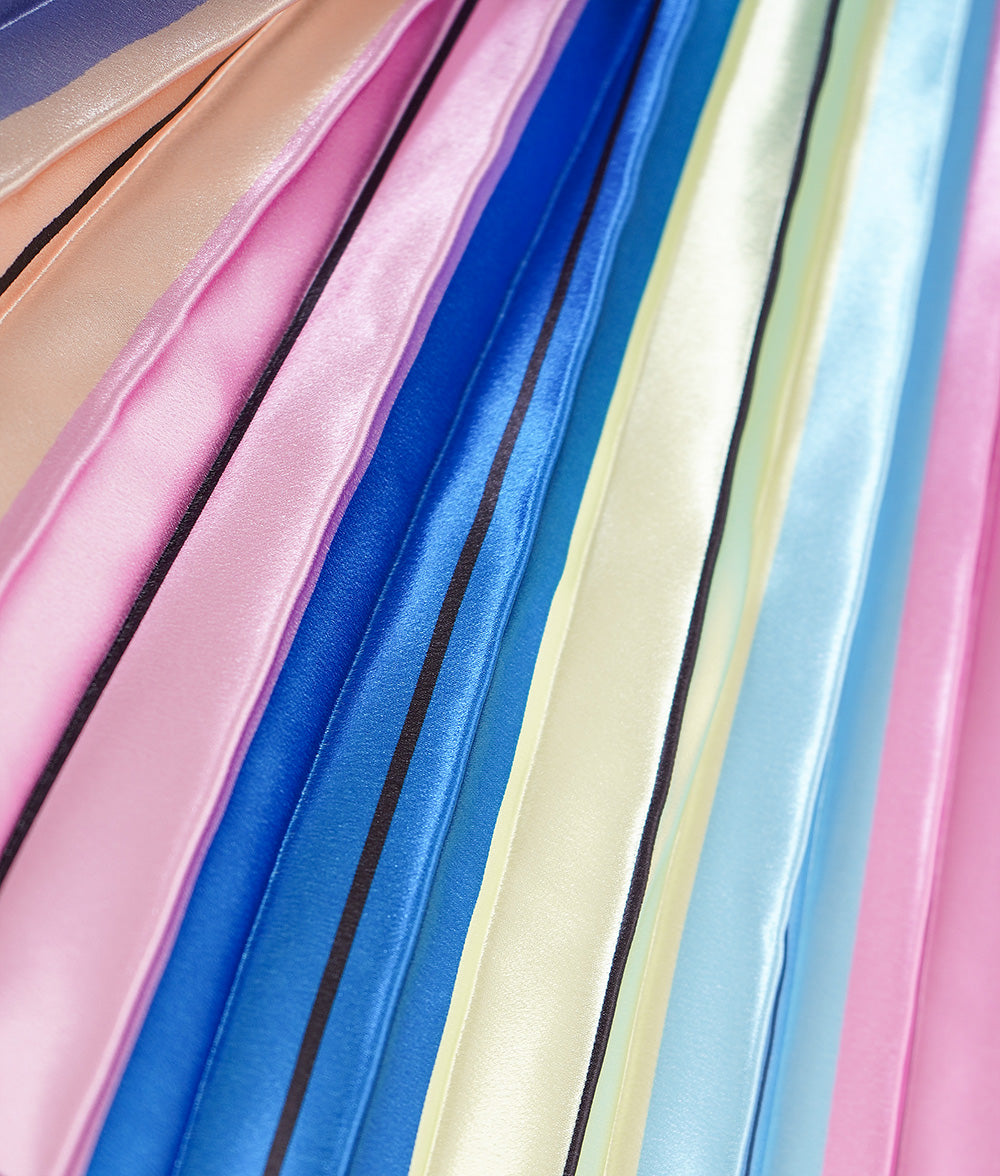 Satin rainbow pleated skirt