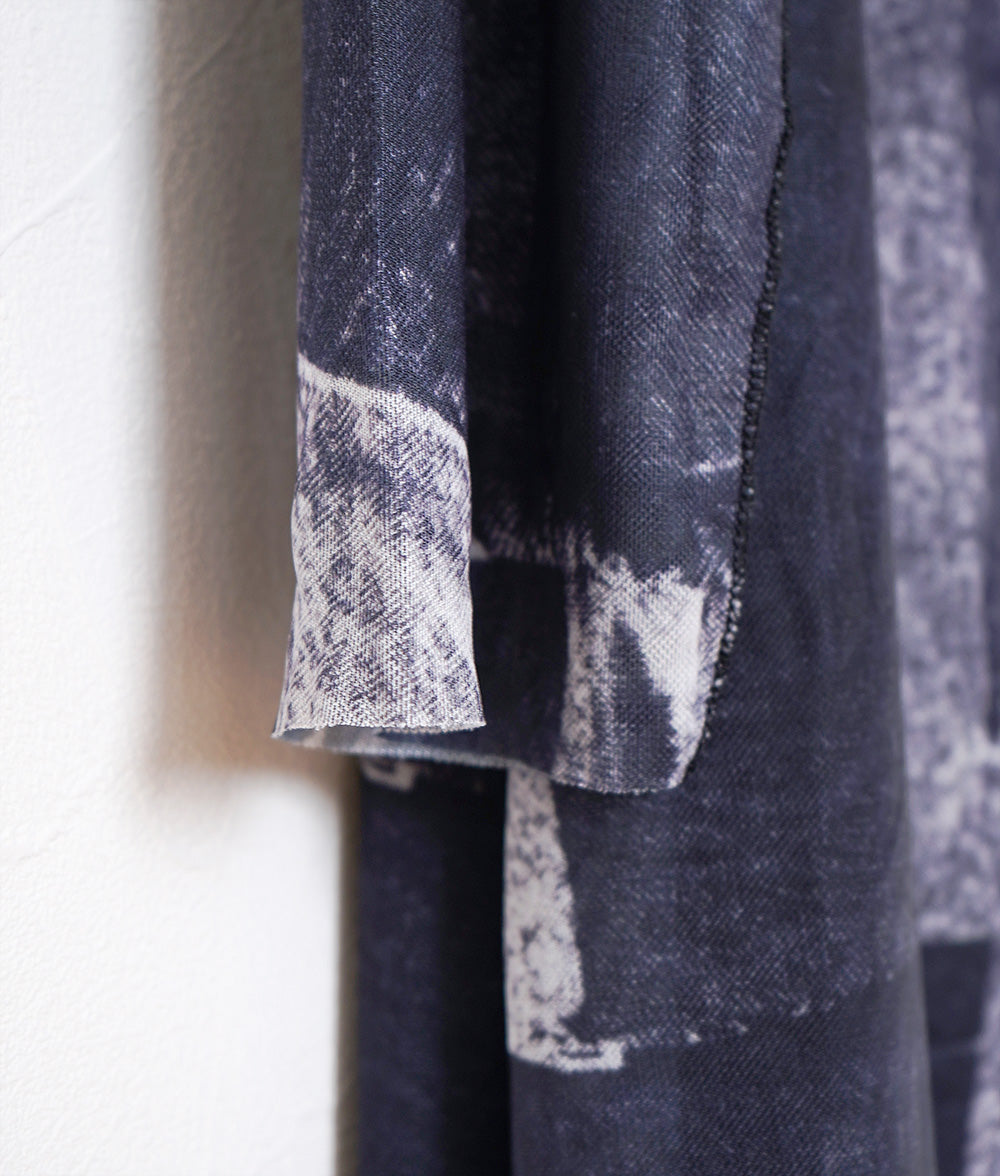 Denim patchwork style tulle dress