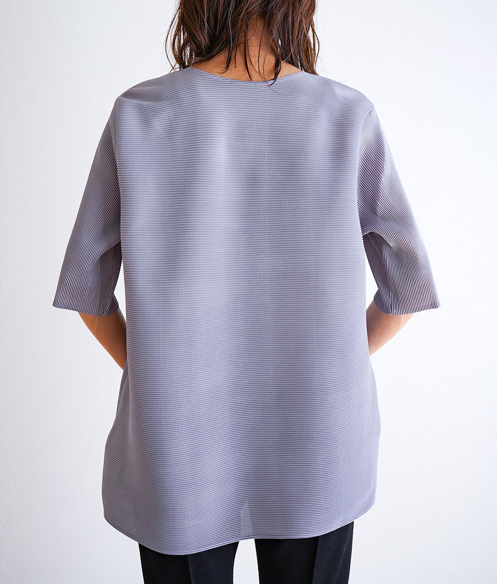 Sunflower pattern pleated blouse