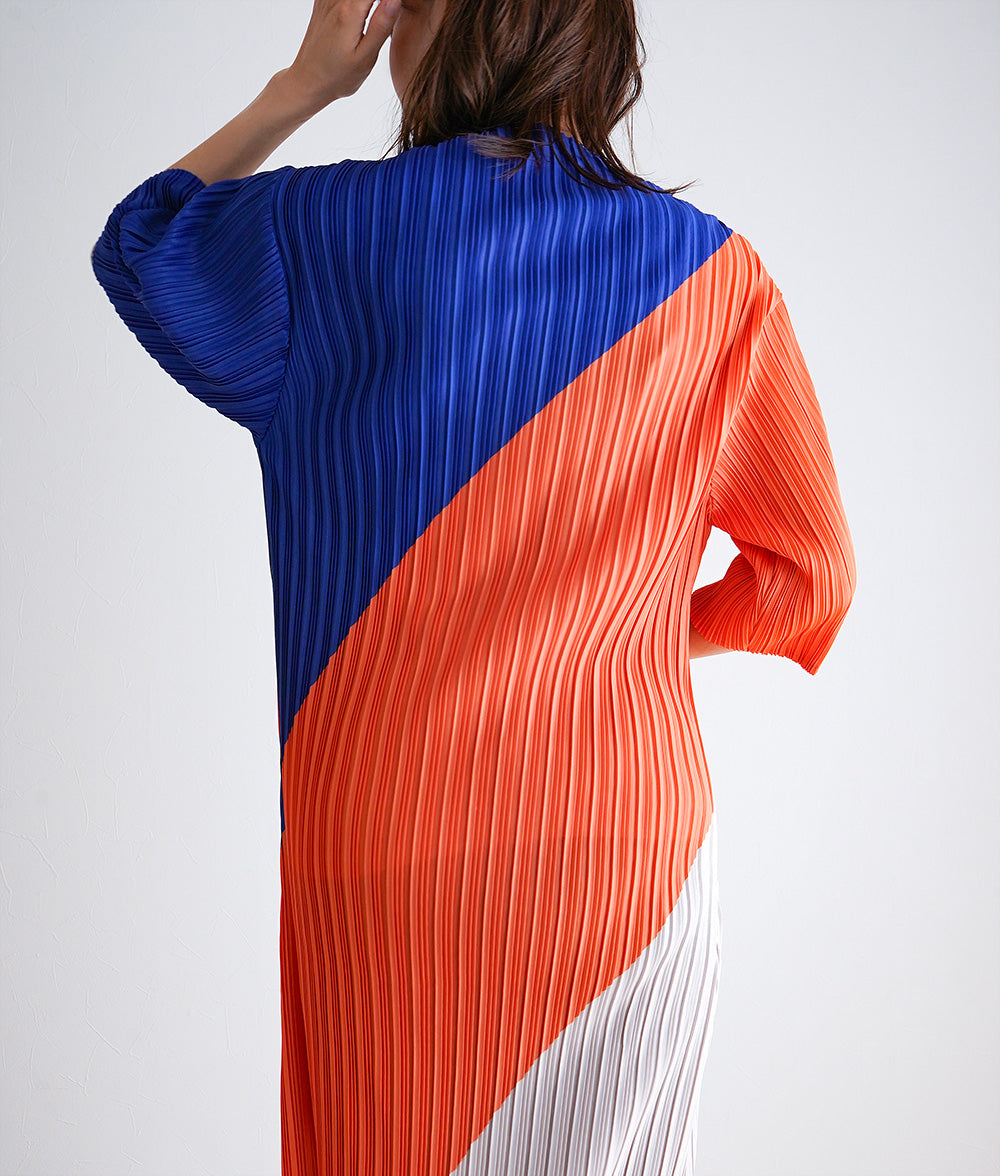 3 color block pleated dress