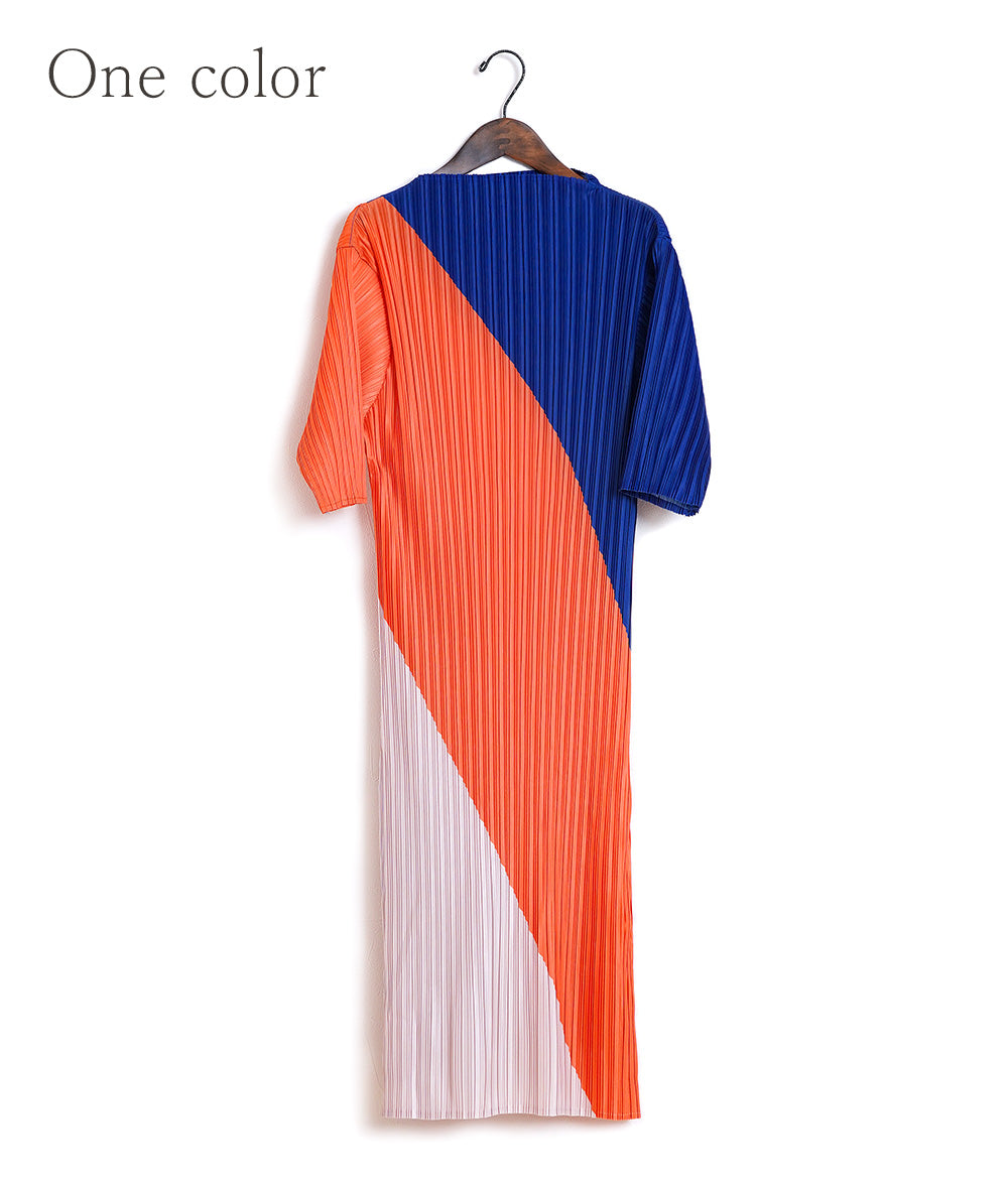 3 color block pleated dress