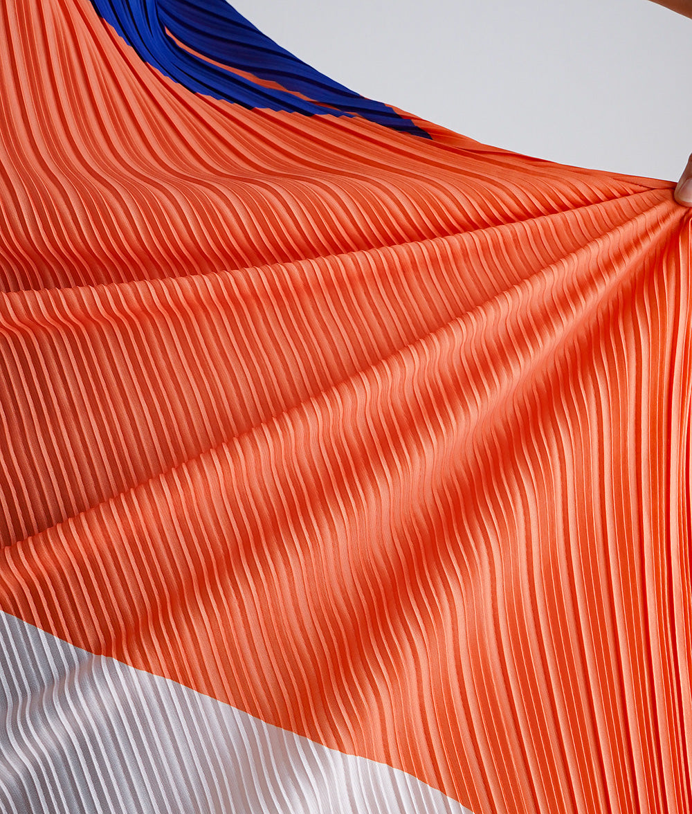 3 color block pleated dress
