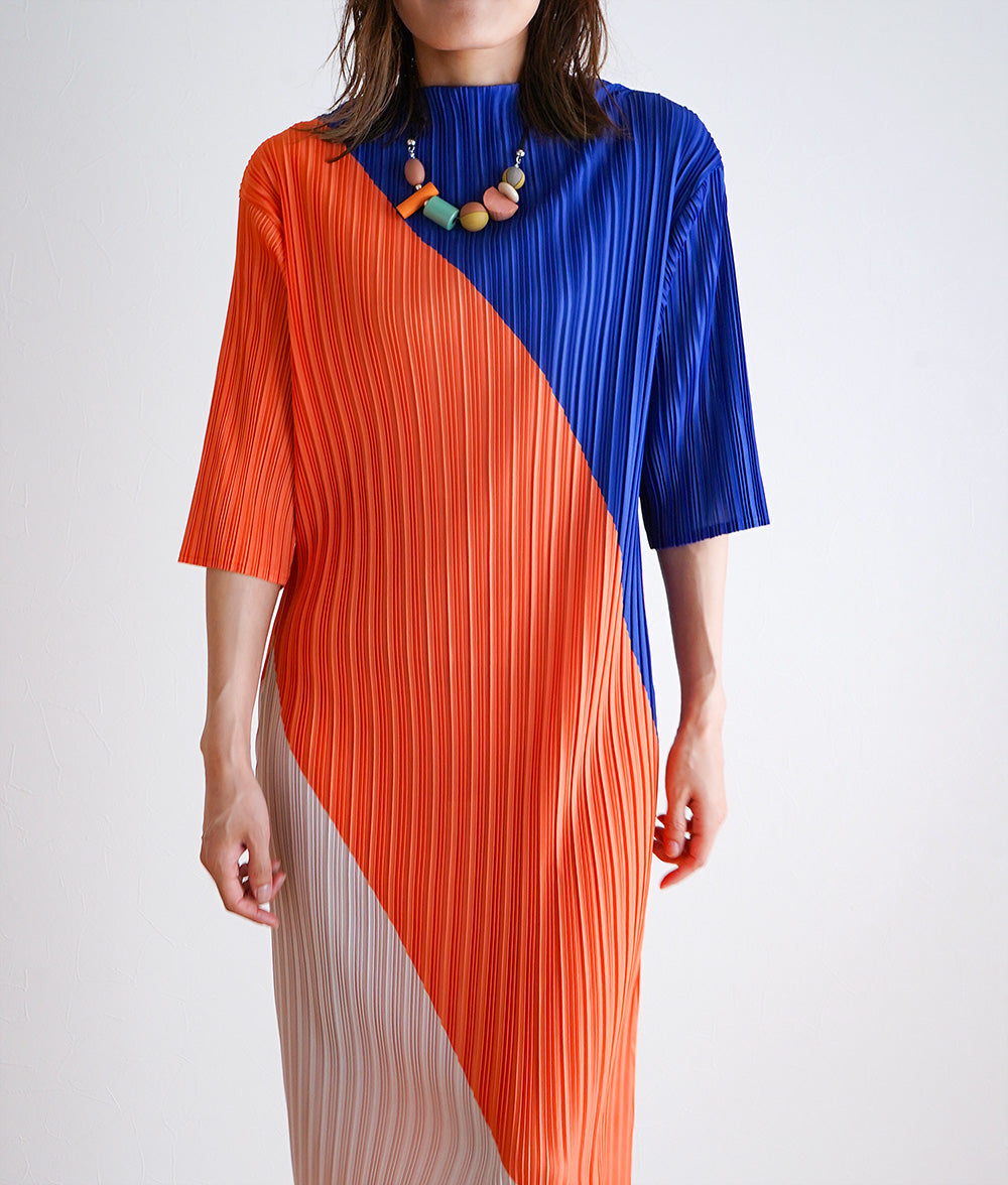 3 color block pleated dress