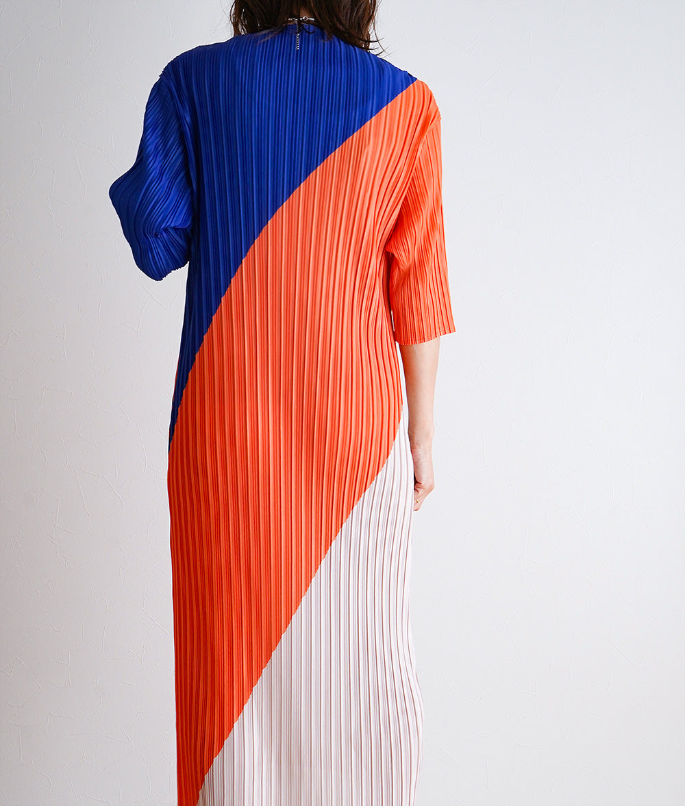 3 color block pleated dress