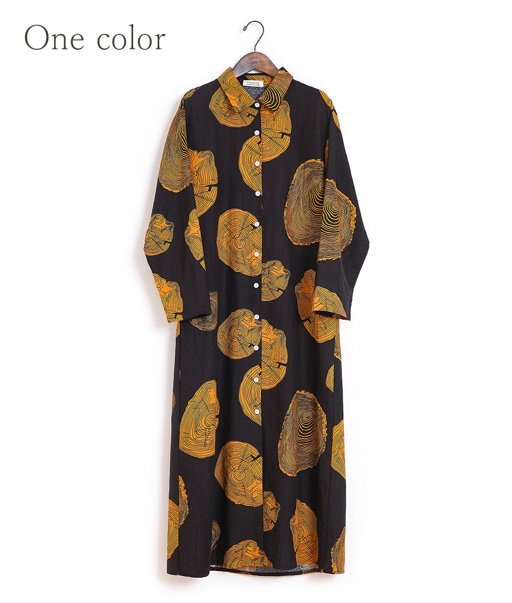 Annual ring pattern shirt dress