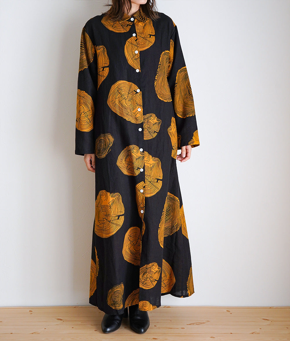 Annual ring pattern shirt dress