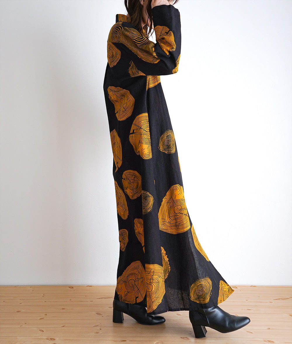 Annual ring pattern shirt dress