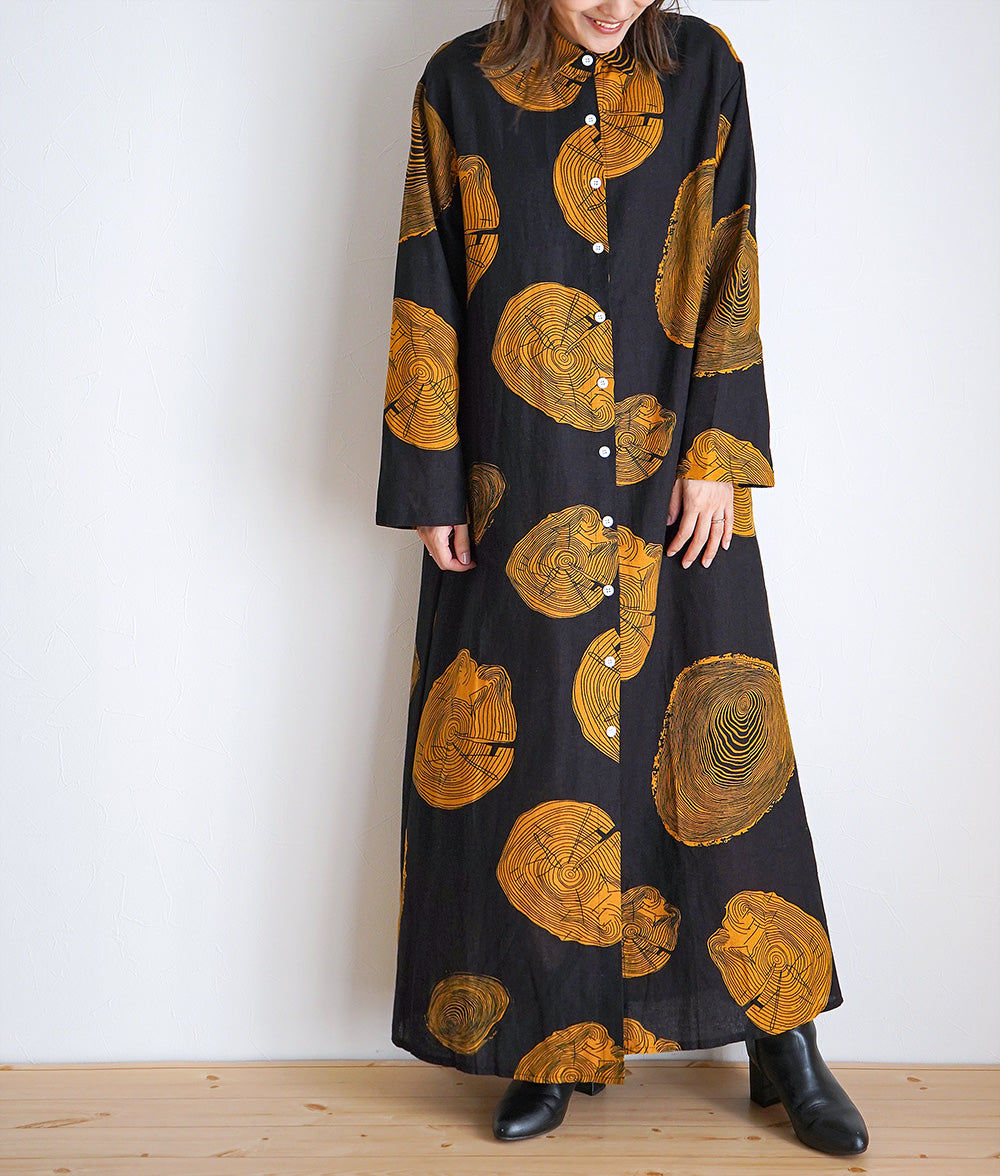 Annual ring pattern shirt dress