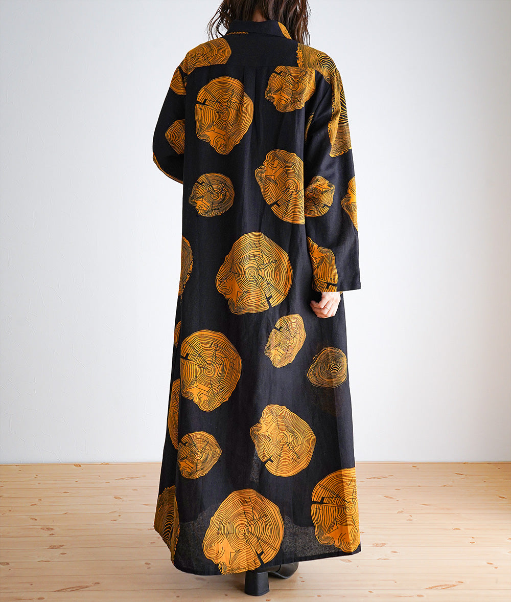 Annual ring pattern shirt dress