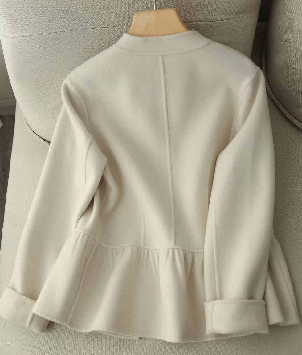 Stand collar peplum jacket