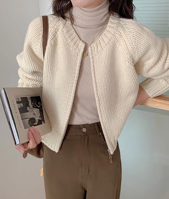 Zip up knit cardigan