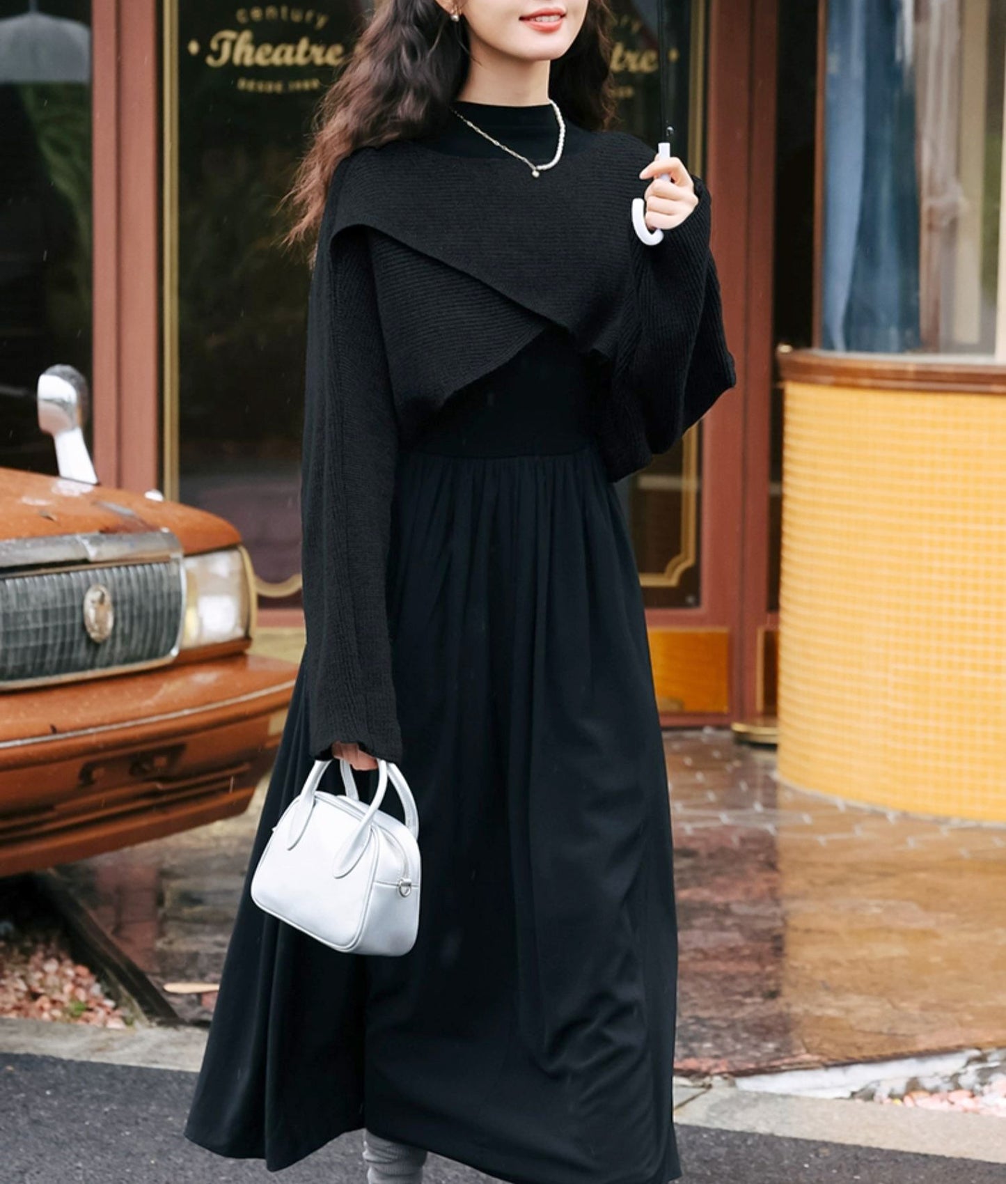 Asymmetric bolero knit