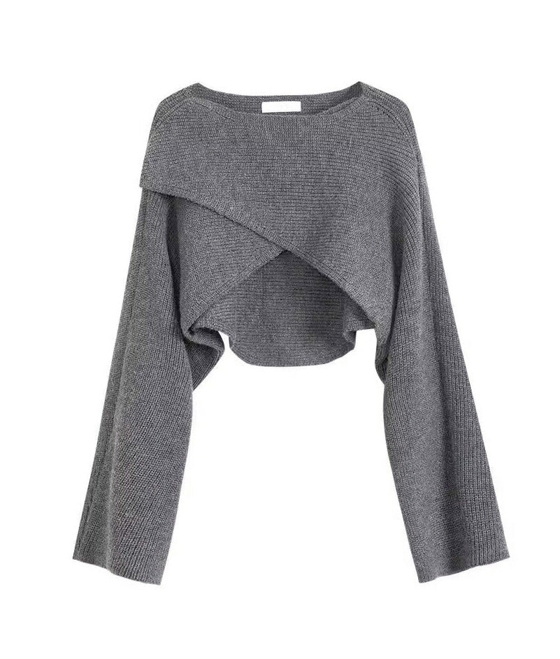 Asymmetric bolero knit
