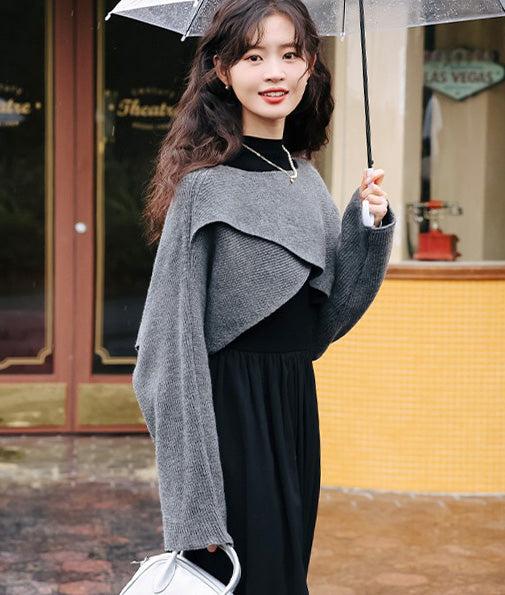 Asymmetric bolero knit