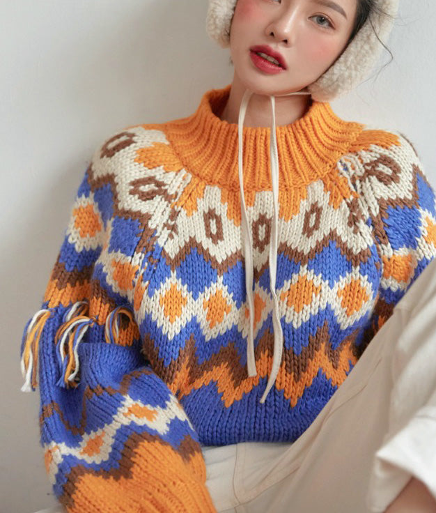Ortega pattern and fringe knit