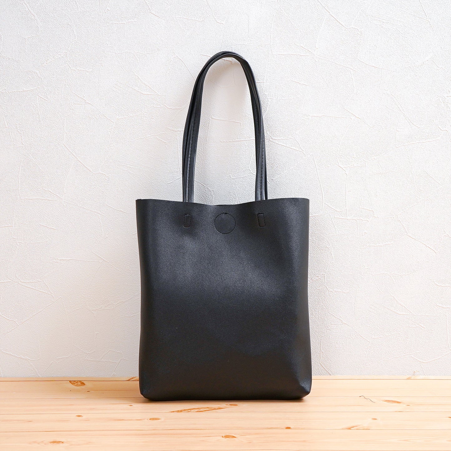 Eco leather vertical tote bag