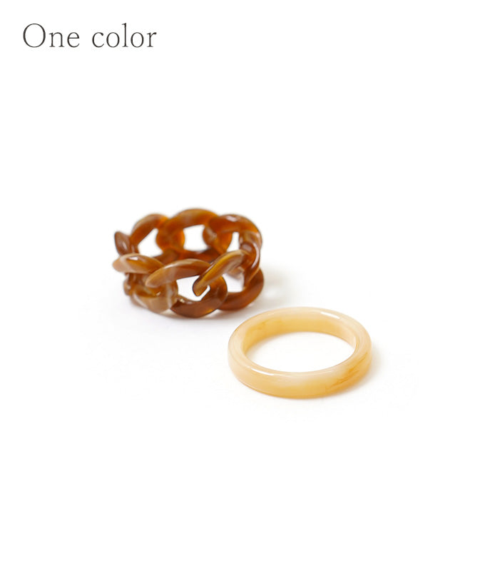Marble beige brown 2 set ring