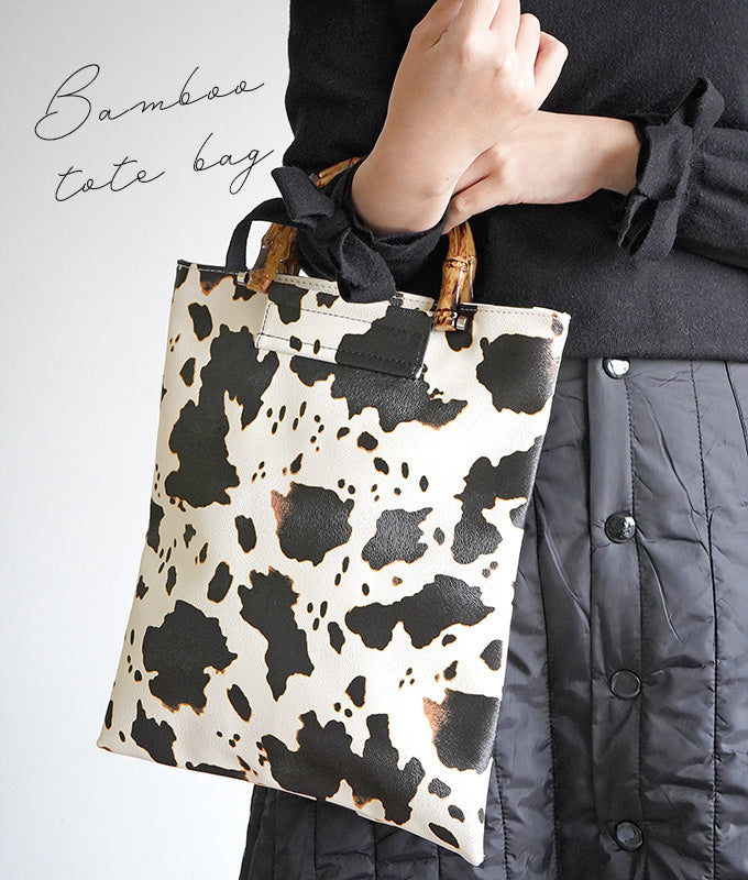 Cow print tote bag