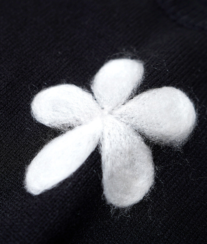 Needle punch flower knit