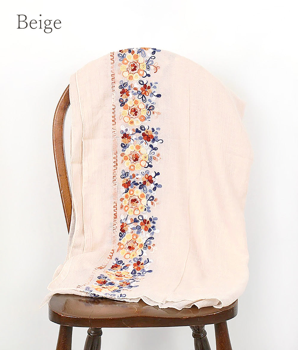 Stall with colorful flower embroidery