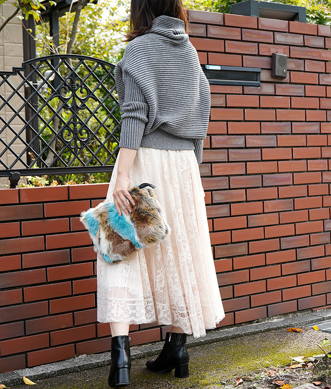 Antique lace long skirt