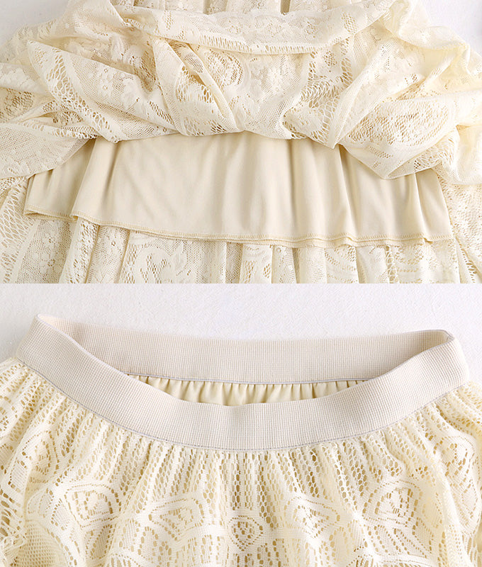 Antique lace long skirt