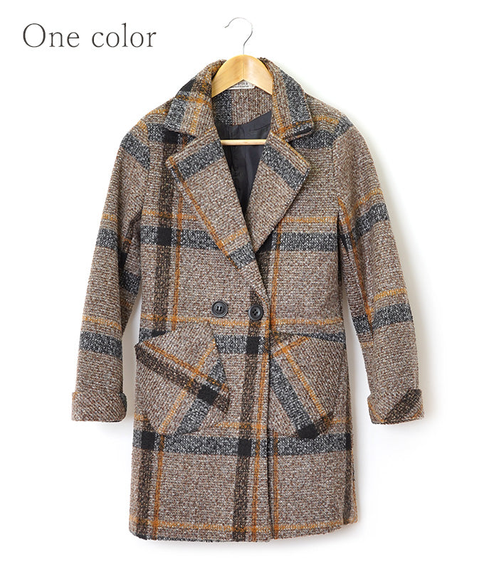 Check pattern double coat