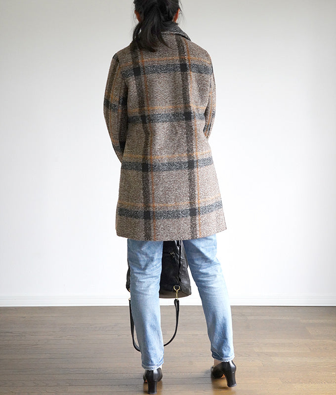 Check pattern double coat