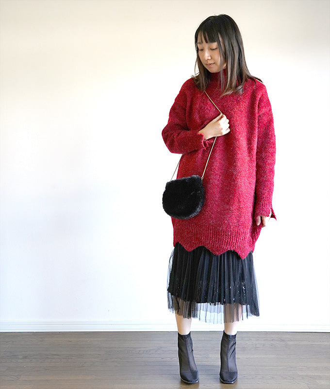 【SALE】Grunge high neck knit