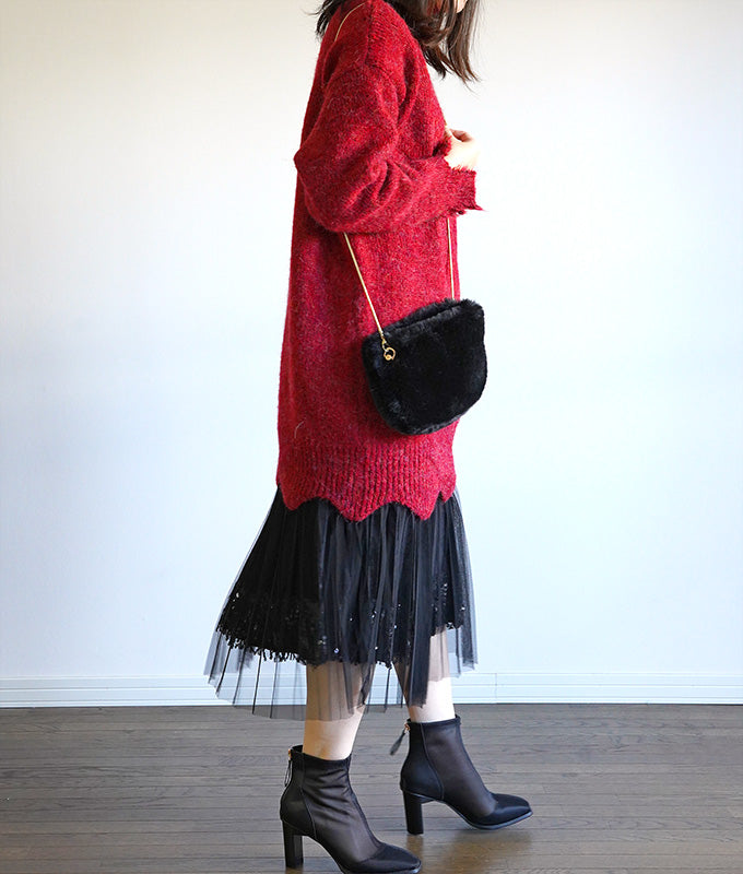 【SALE】Grunge high neck knit