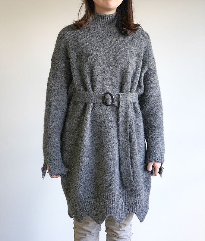 【SALE】Grunge high neck knit