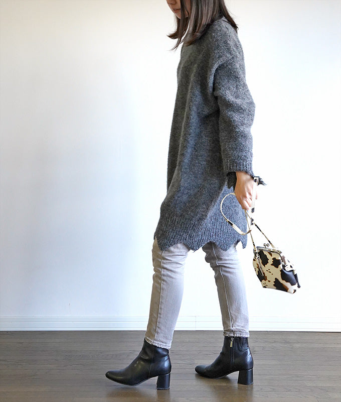 【SALE】Grunge high neck knit