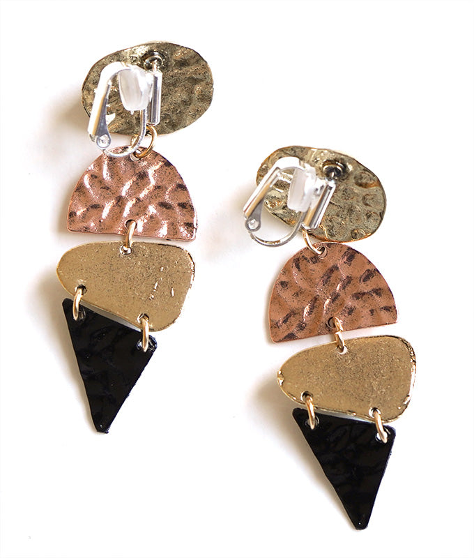 Brown marble earring