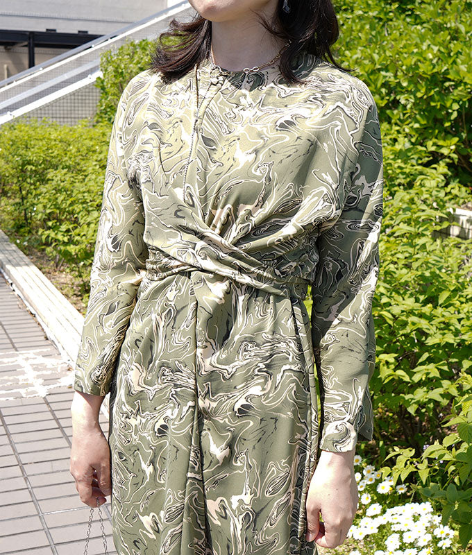 【SALE】Green marble dress