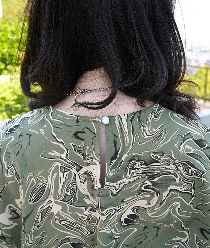 【SALE】Green marble dress