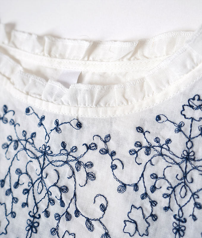 Ivy embroidary linen blouse