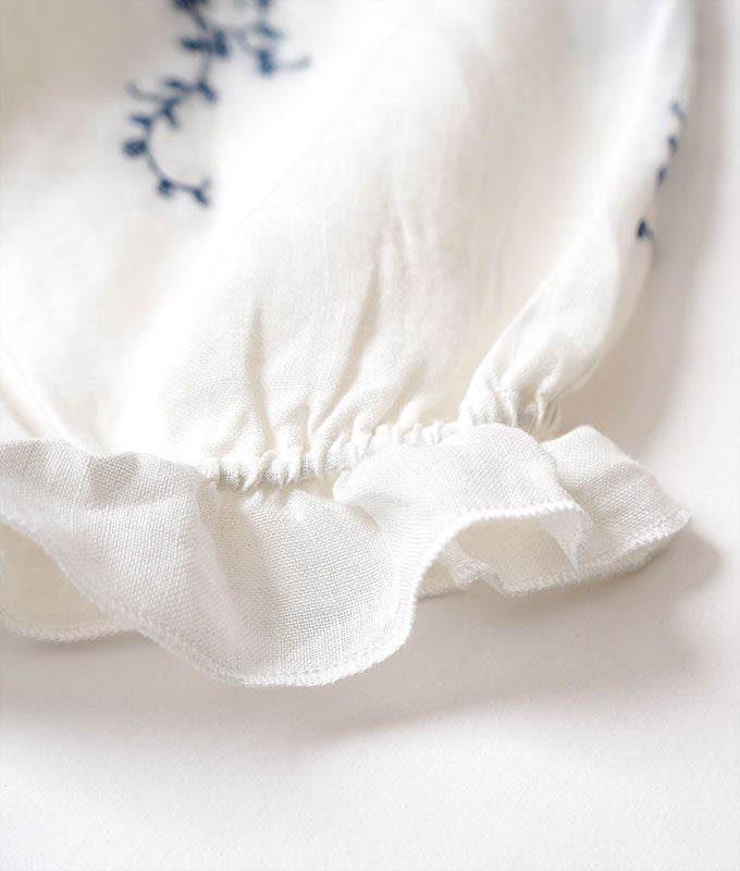 Ivy embroidary linen blouse