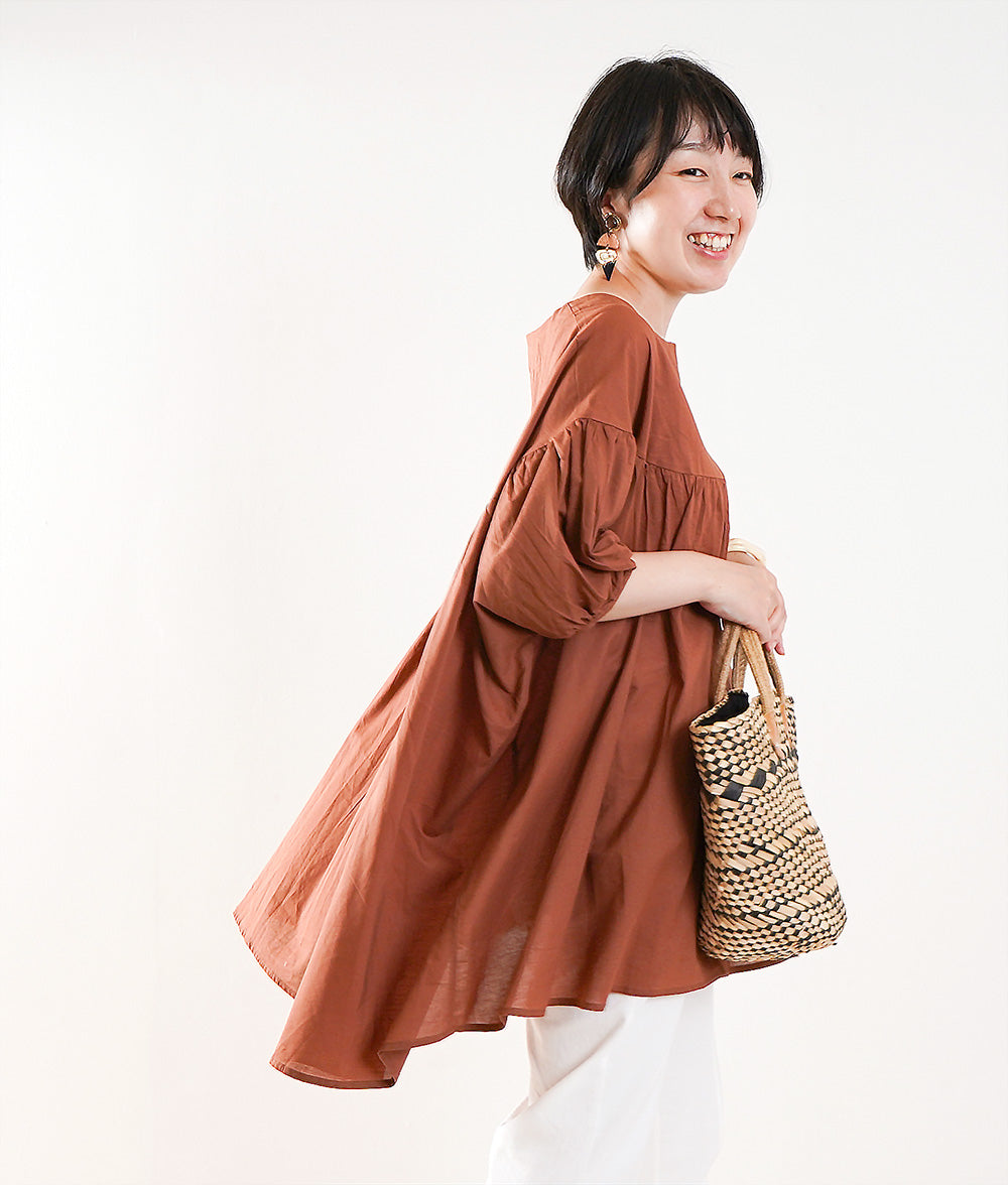 Terra cotta color big silhouette blouse
