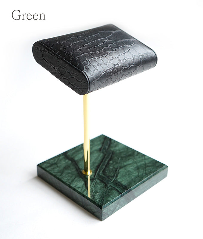 Leather and marble watch stand