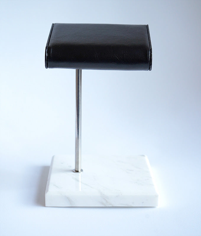 Leather and marble watch stand