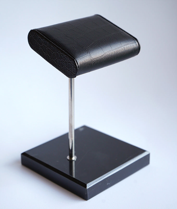 Leather and marble watch stand