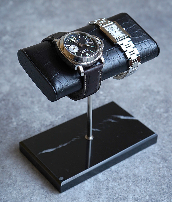 Leather and marble watch stand(L)