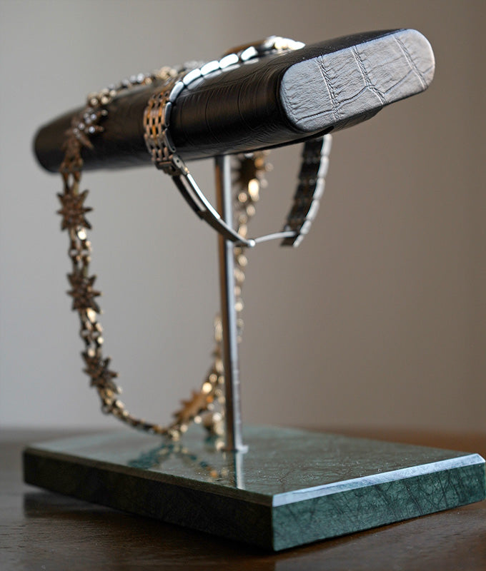 Leather and marble watch stand(L)